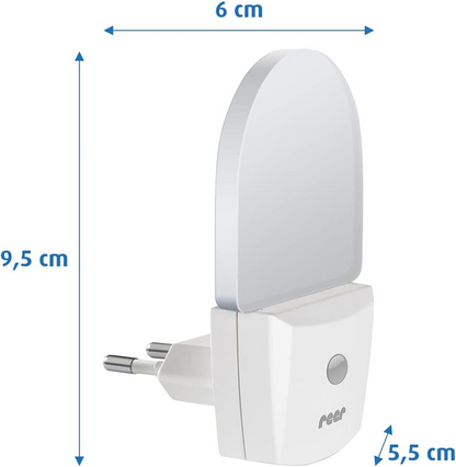 REER NightGuide lampka nocna LED do gniazdka, czujnik ciemności 6 x 9,5 cm – biały szerokość 6 cm, długość 9,5 cm zasilanie…