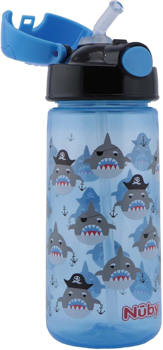 NUBY Gobelet avec paille en tritan 4 m+ 540 ml REQUIN