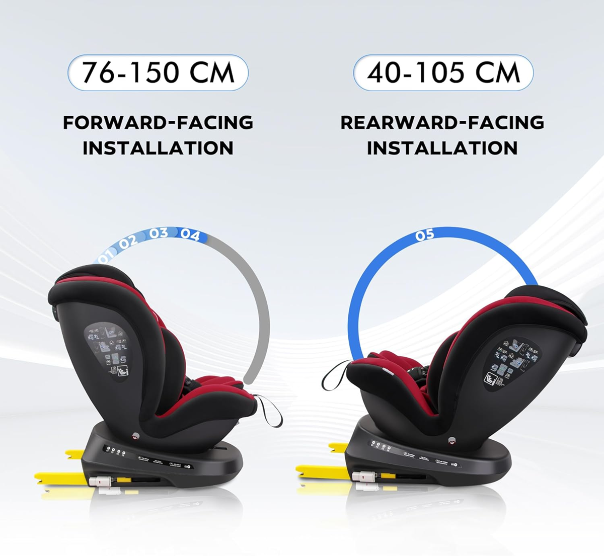 REECLE i-Size 360 fokban forgatható autósülés 0–12 év 40-150 cm