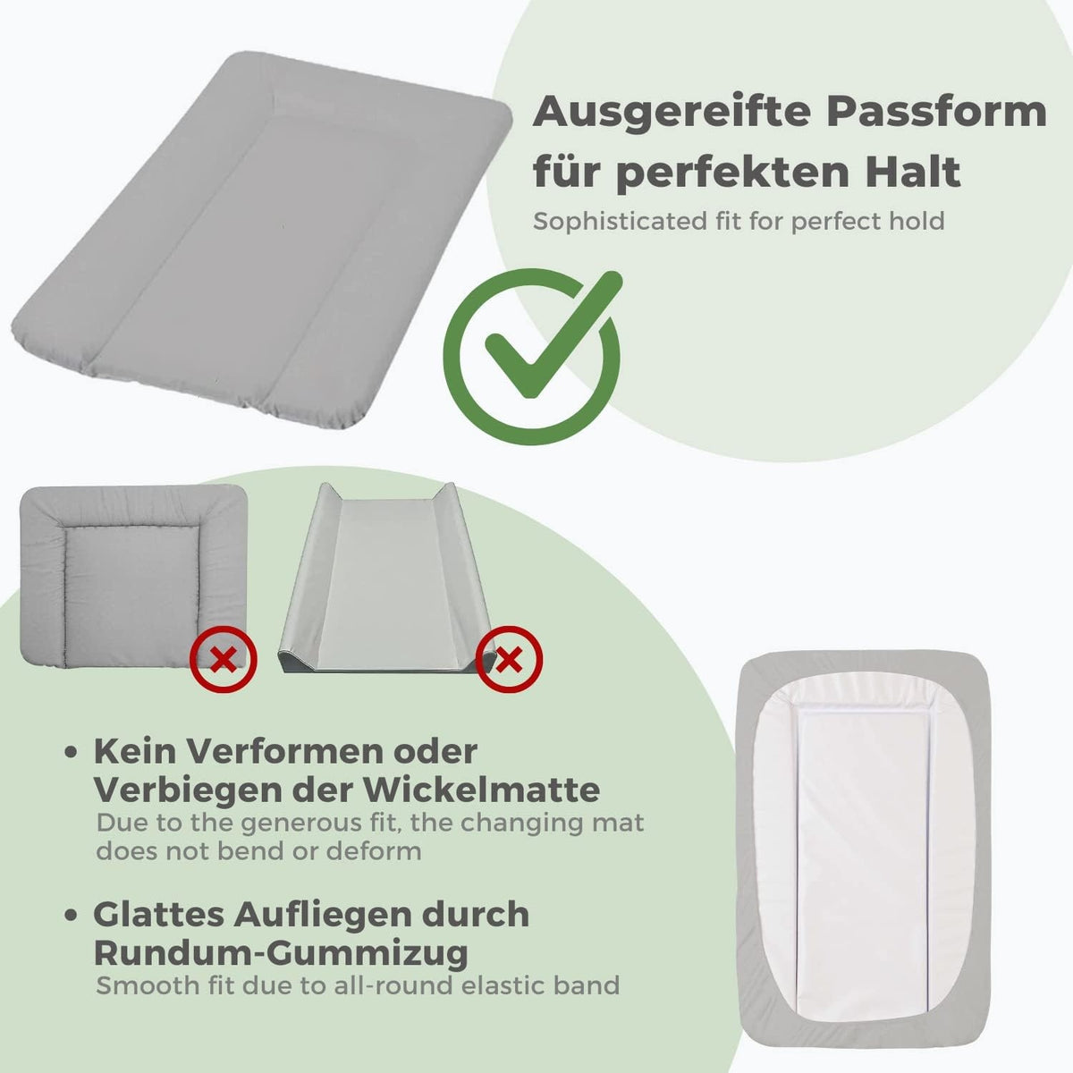 LILLY AND BEN 2x housse en éponge pour matelas à langer 75-95x65-85 L