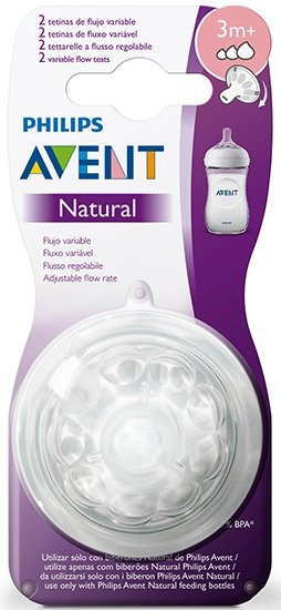 PHILIPS AVENT Natural tétines 3m+ x2 DÉBIT VARIABLE