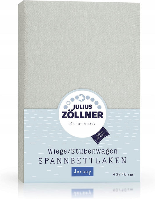 JULIUS ZOLLNER prześcieradło ze ściągaczami 40x90, miękkie bawełniane jersey do wózka i łóżeczka
