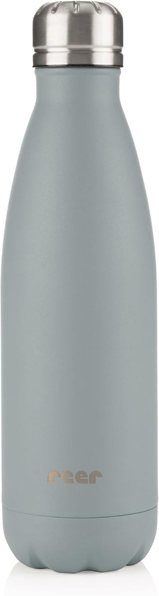 REER Colour stalowa butelka termiczna 500 ml, szara butelka termiczna ze stali nierdzewnej do napojów ciepłych i zimnych