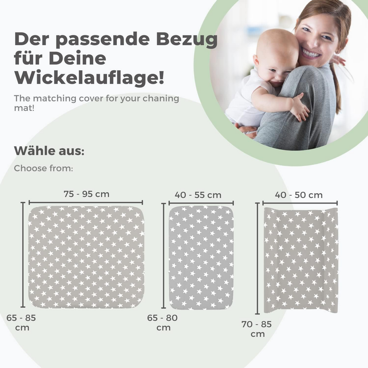 LILLY AND BEN 2x housse en éponge pour matelas à langer 75-95x65-85 L