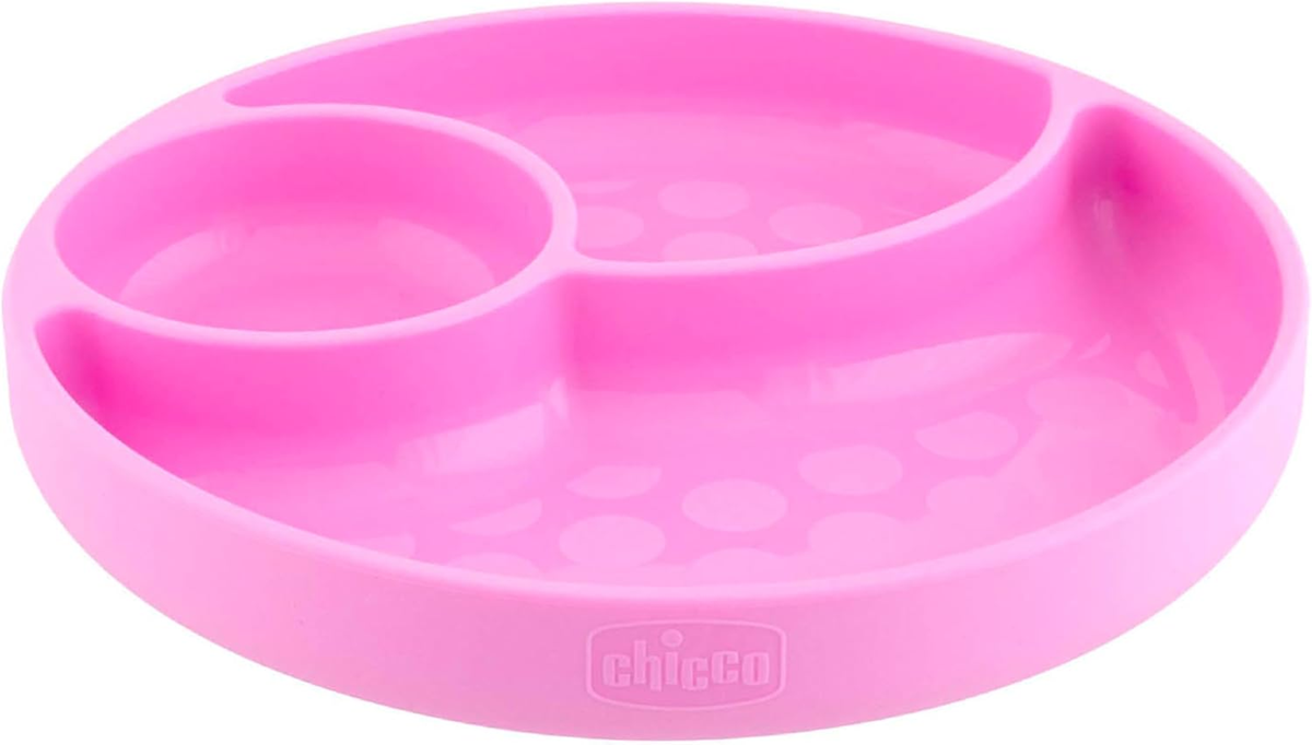 CHICCO Easy Menu háromrekeszes szilikon tányér tapadókoronggal 12 hónap+
