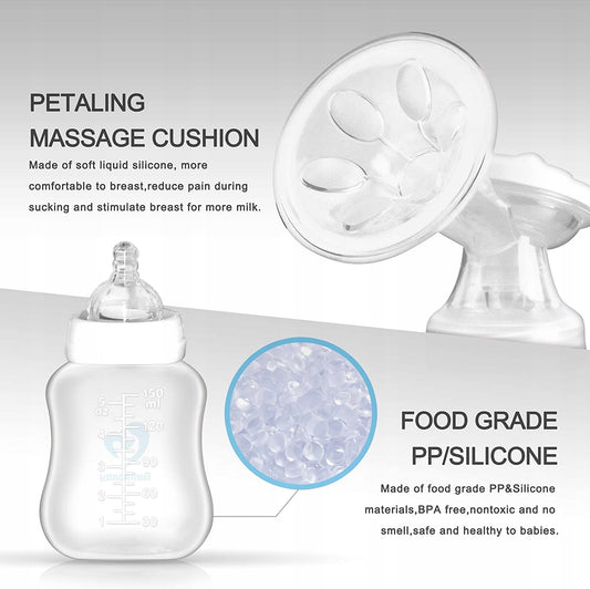 BELLABABY podwójny laktator elektryczny z silikonową nakładką masującą, butelką i materiałami BPA free