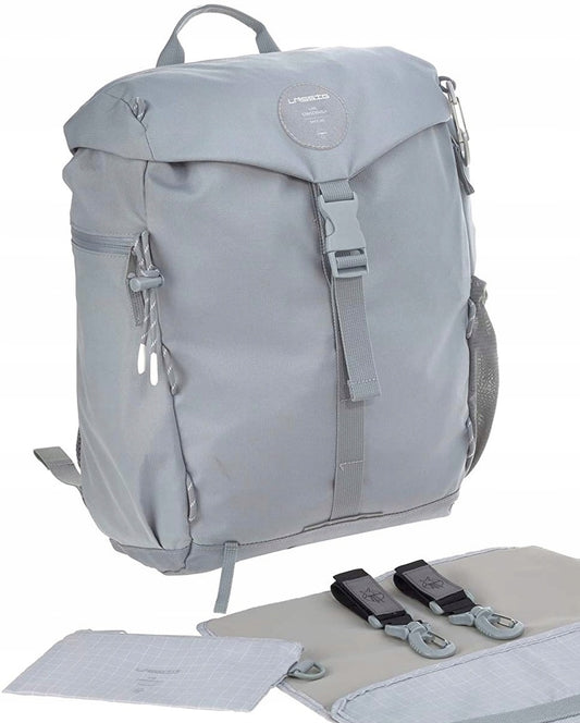 LASSIG torba plecak na akcesoria OUTDOOR grey, szary plecak na pieluchy i akcesoria z trwałym wykończeniem