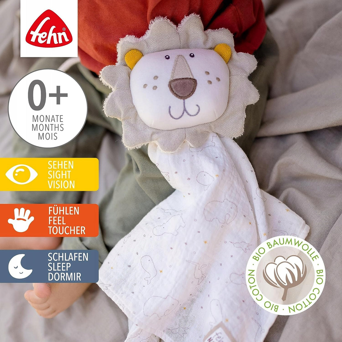 FEHN lion comforter cuddly toy