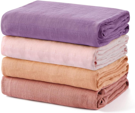 MOMCOZY otulacze muślinowe x4 bambus bawełna 120x120