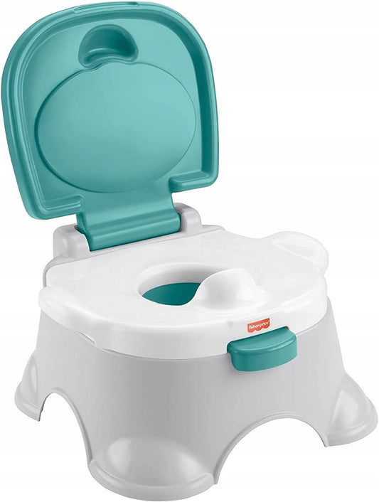 FISHER-PRICE nocnik podest nakładka 3w1 z wyjmowaną wkładką i antypoślizgową podstawą, turkusowo-biały