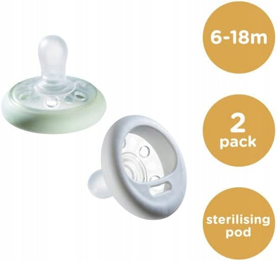 TOMMEE TIPPEE orthodontische fopspeen x2 6-18 maanden GLOW IN THE DARK