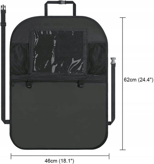 URAQT organizer samochodowy na fotel ochraniacz 46x62 cm 2 sztuki, czarny organizer z kieszeniami