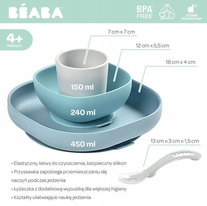 BEABA ensemble de vaisselle en silicone avec ventouse