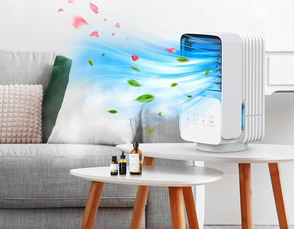 OMISOON Air Cooler mini klimator 700 ml z panelem dotykowym i lampką