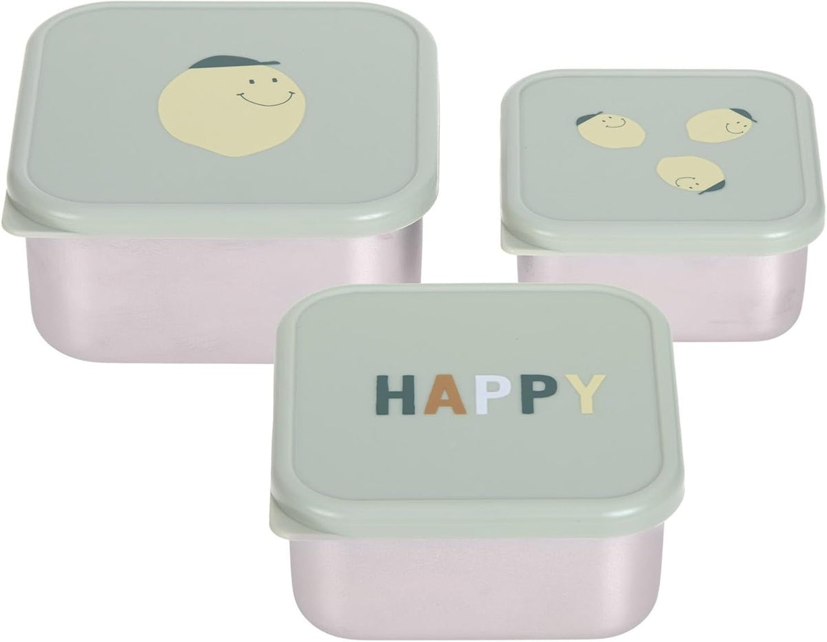 LASSIG Snackbox stål MADKASSER TIL SNACKS x3