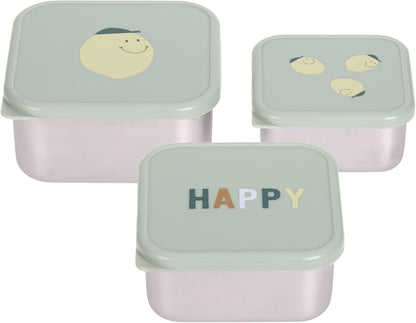 LASSIG Snackbox stål MADKASSER TIL SNACKS x3