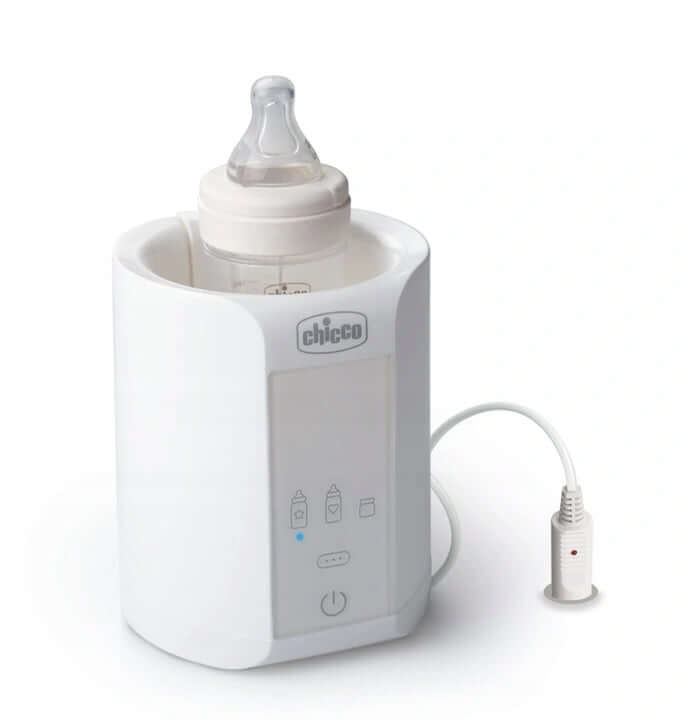 CHICCO Home Travel PODGRZEWACZ DO BUTELEK auto dom, cyfrowy biały podgrzewacz butelek Chicco do domu i samochodu