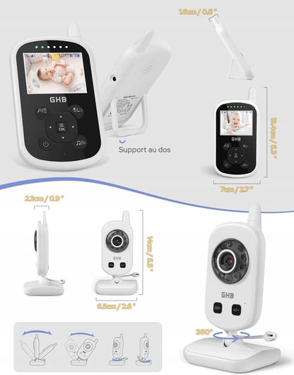 GHB UU24 digitale babyfoon met 2,4-inch lcd-display