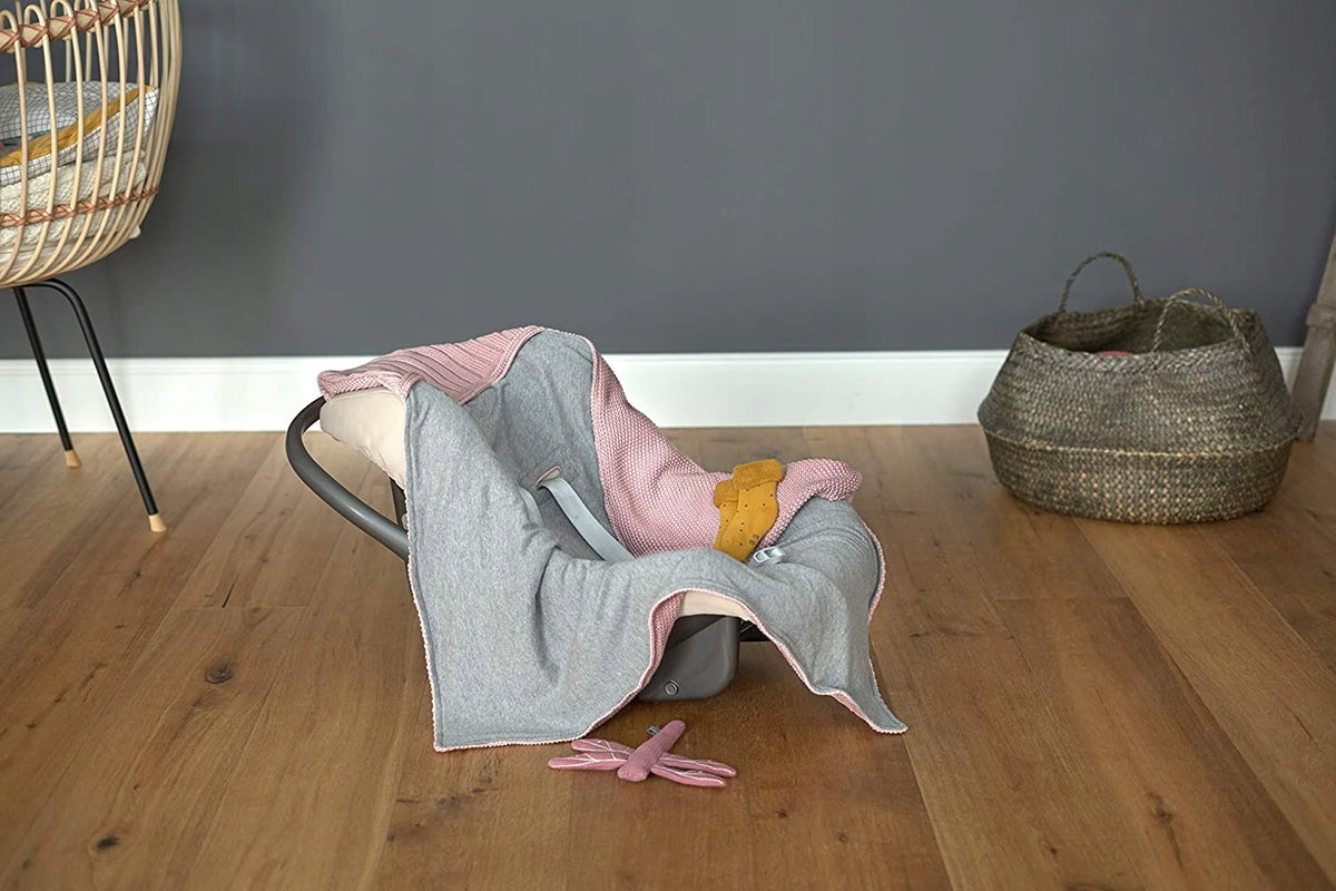 LÄSSIG Fußsack für Babyschale Decke GOTS