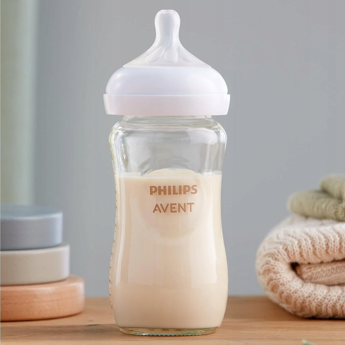 PHILIPS AVENT Natural Response conjunto de 3 biberões de VIDRO + chupeta