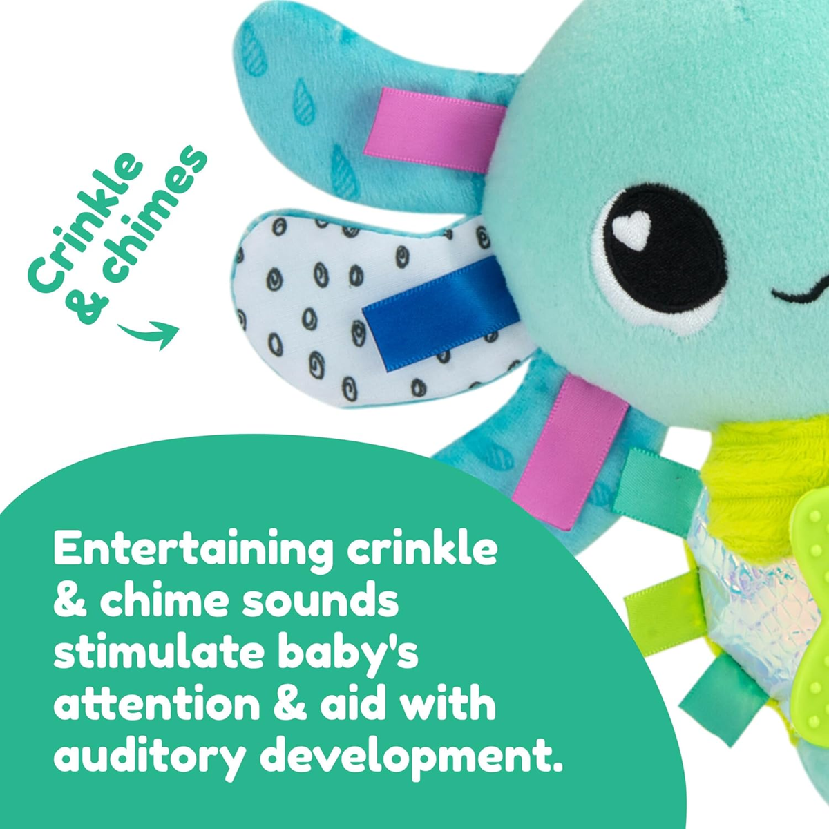 LAMAZE Alice Axolotl stroller, car seat, crib hanging toy
