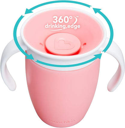 MUNCHKIN Miracle kubek treningowy 360 6msc+ 207ml – jak na pierwszym zdjęciu materiał silikon, polipropylen wolne od…
