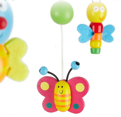 BIECO 3D Virágok és rovarok fa kiságyforgó 26 39 db cm