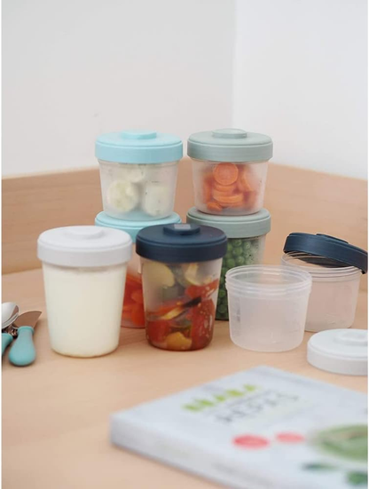 BEABA 12 containers with lids, 2 x spoon