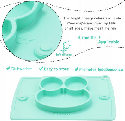 ASSIETTE en silicone BUMKINS avec set de table et couverts