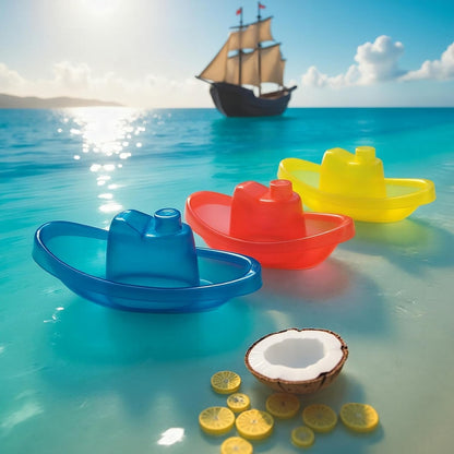 PLAYGRO Bright Baby Boats badelegetøj, 3 både, 11 cm