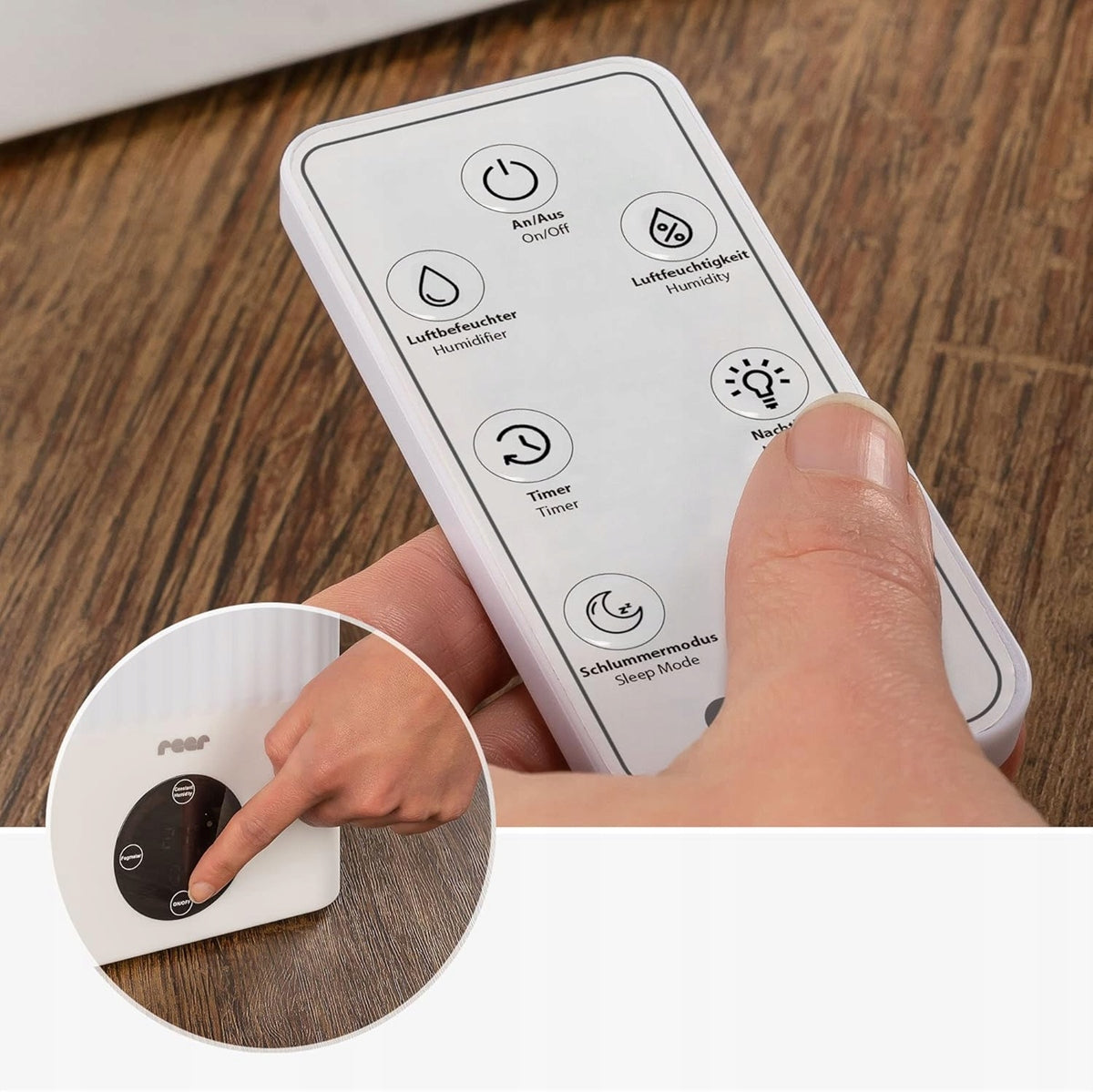 REER ultralydsluftbefugter med natlampe + fjernbetjening
