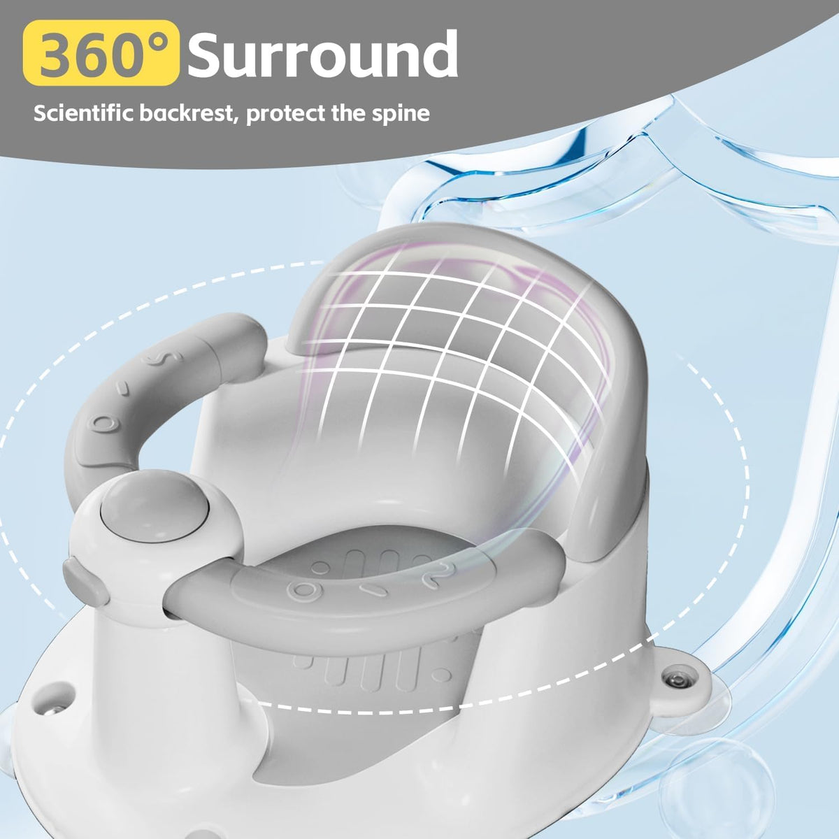 PHINTORY bath seat with suction cups