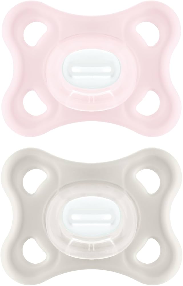 MAM Comfort smoczek uspokajający silikonowy 3-12m, różowy i beżowy, 100% silikon, lekki i przyjazny karmieniu piersią