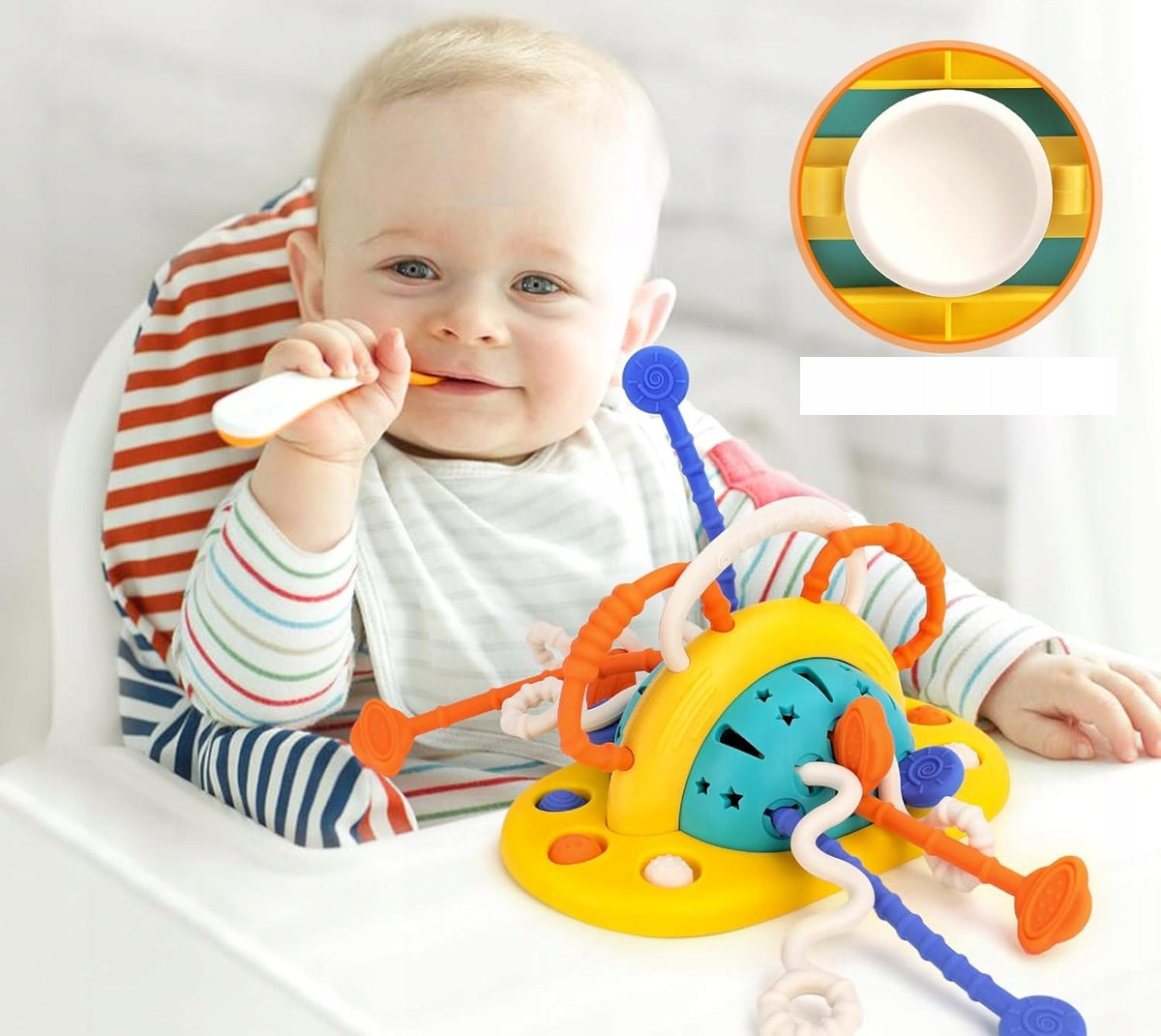 BAMBEBE Montessori-sensorisk silikonelegetøj med sugekop