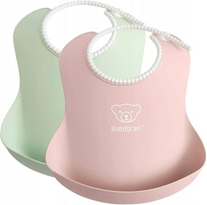 BABYBJORN śliniak silikonowy z kieszonką x2
