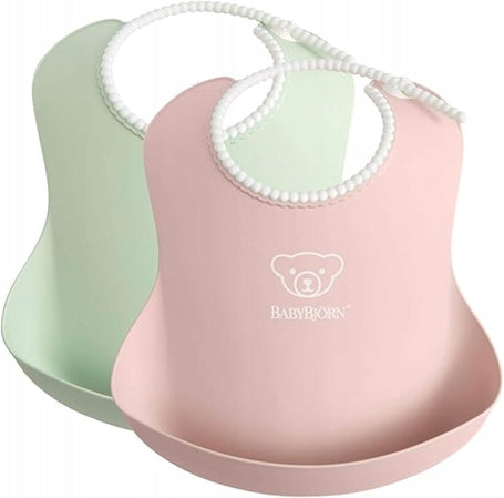 BABYBJORN śliniak silikonowy z kieszonką x2