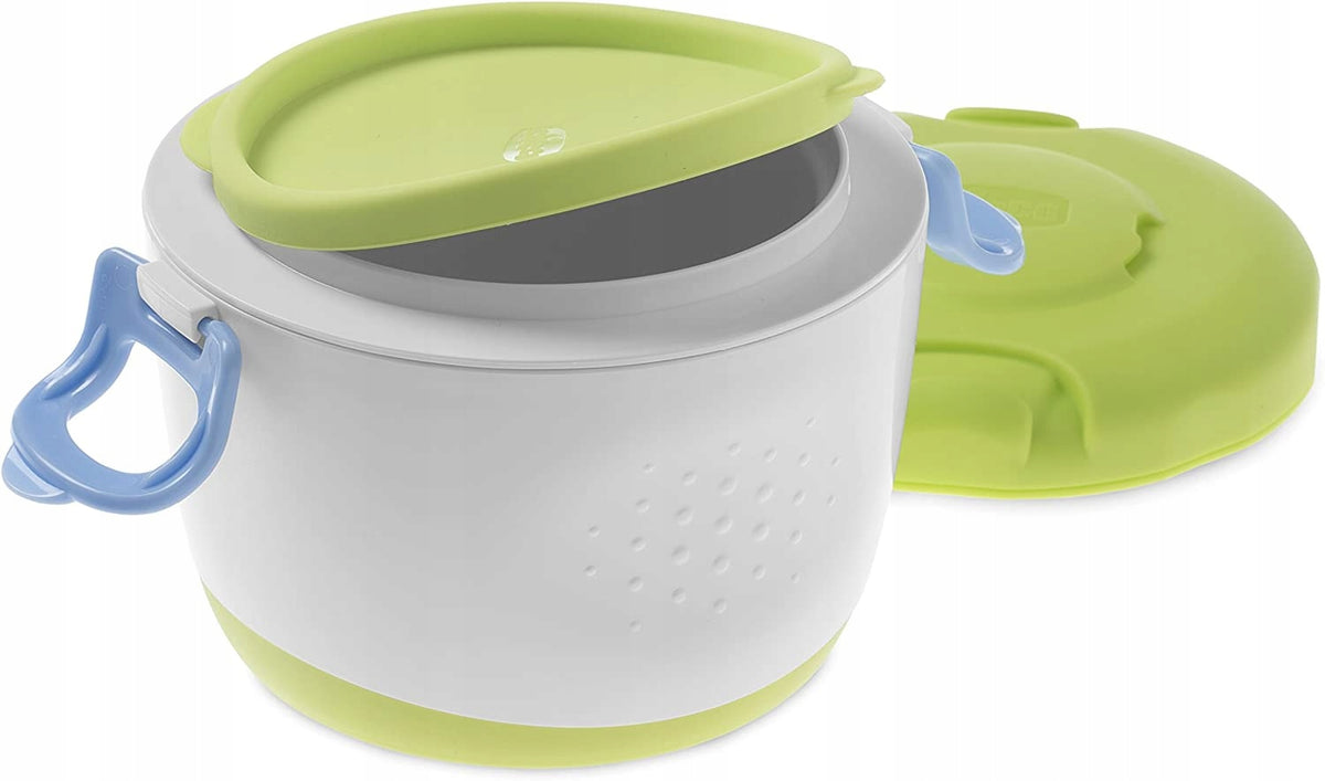 CHICCO geïsoleerd lunchbakje + lepeltje