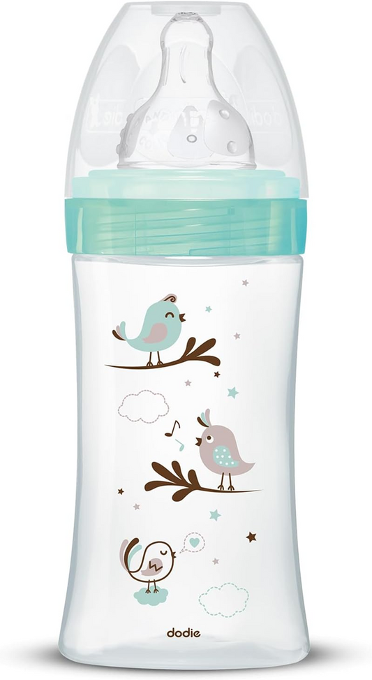 DODIE biberon din sticlă 270 ml 0-6 luni tetină 2 debit mediu