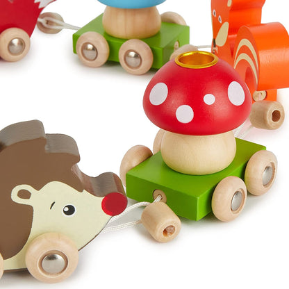 BIECO tren din lemn pentru aniversare ANIMALE DIN PÄ‚DURE