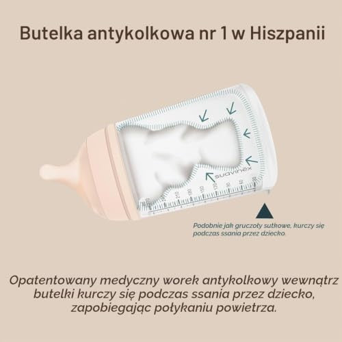 Suavinex Zero Zero anti-kolikflaske 270 ml 3m+ medium flow (M)