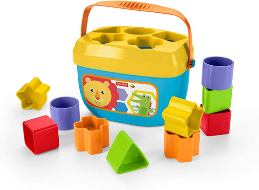 FISHER-PRICE sorter Pierwsze klocki 10klocków 6m+ kolorowy sorter z 10 klockami do układania i przenoszenia