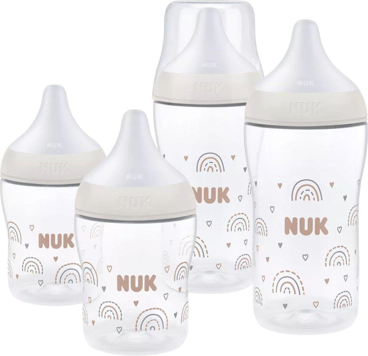 NUK Perfect Match Rainbow startsæt med flasker 150 / 260 ml 3m+