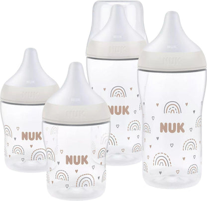 NUK Perfect Match Rainbow startsæt med flasker 150 / 260 ml 3m+