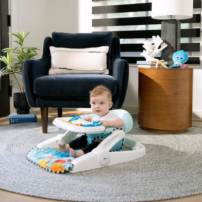 Baby Einstein Sea of Support siedzisko 2w1 z wyjmowaną półką 4m+ dla niemowląt siedzących samodzielnie, z tacką i zabawkami