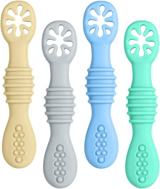 VICLOON zestaw silikonowych łyżeczek do pokarmów stałych 4 sztuki 11 cm