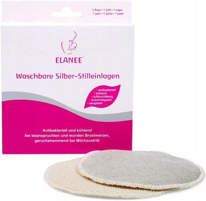 ELANEE wkładki laktacyjne wielokrotnego użytku z wełny ze srebrem