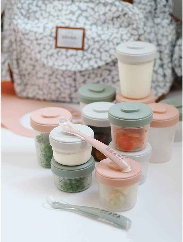 BEABA 12 containers with lids, 2 x spoon