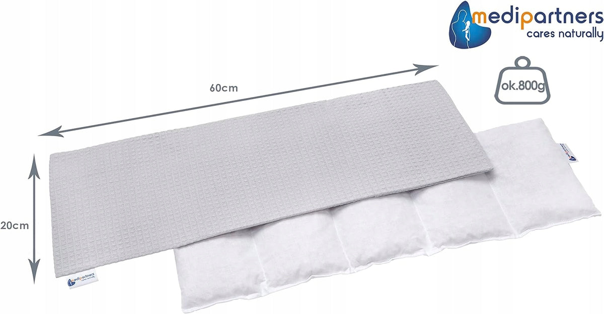 MEDIPARTNERS termofor z pestkami wiśni DUŻY 800g 60x20 cm MINKY, termofor 60x20 cm z pestkami wiśni