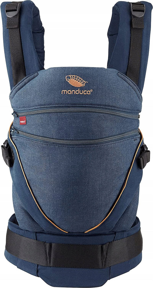 MANDUCA XT nosidełko klamrowe z bawełny ORGANIC niebieskie, ergonomic carrier dla dzieci