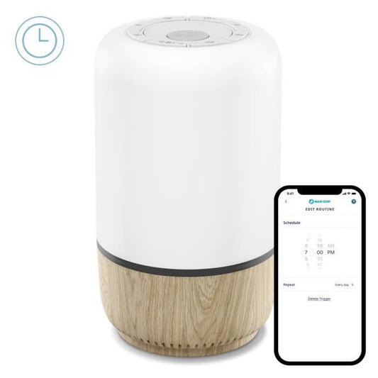 MAXI-COSI Soothe lampka nocna LED z głośnikiem aplikacja Connected Home
